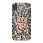 Honeysuckle - William Morris Floral Art Iphone Case, x / Matte, Ornate Floral-patterned Phone Case Central Pink Bloom Surrounded
