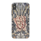 Honeysuckle - William Morris Floral Art Iphone Case, x / Matte, Ornate Floral-patterned Phone Case Central Pink Bloom Surrounded
