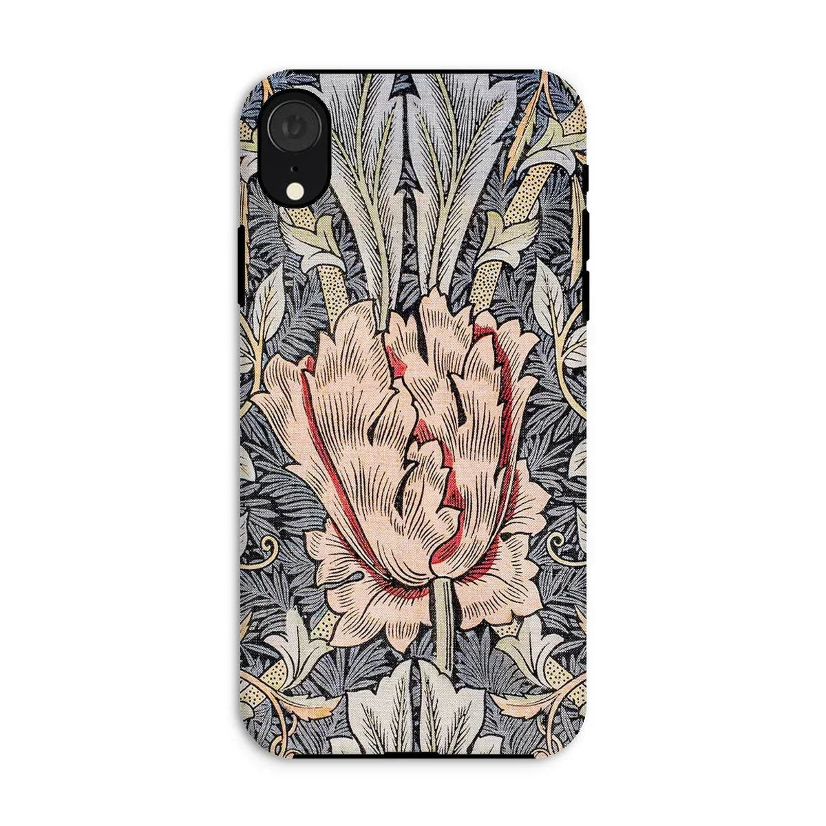 Honeysuckle - William Morris Floral Art Iphone Case, Xr / Matte, Ornate Floral-patterned Phone Case Central Pink Lotus-like Bloom