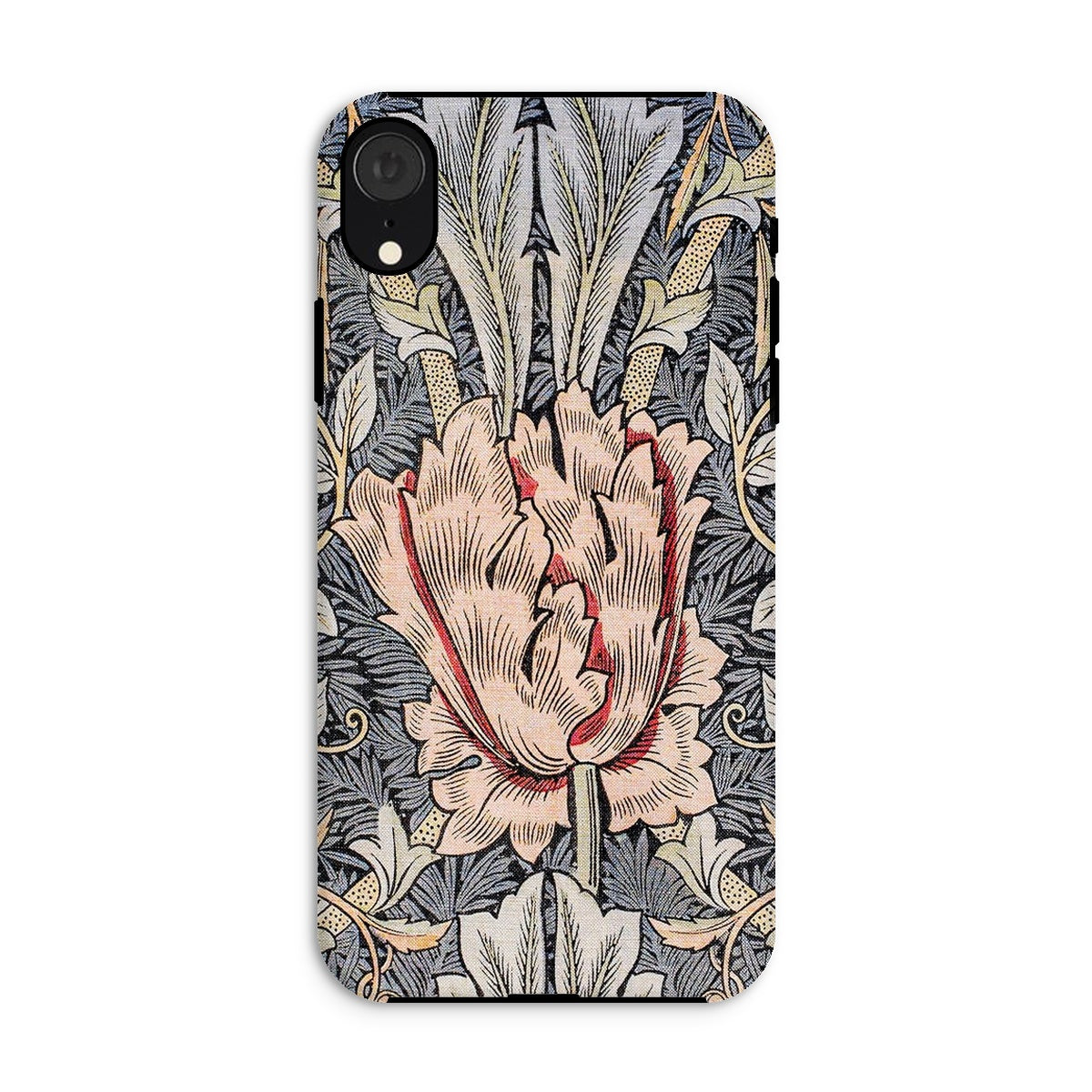 Honeysuckle - William Morris Floral Art Iphone Case, Xr / Matte, Ornate Floral-patterned Phone Case Central Pink Lotus-like Bloom