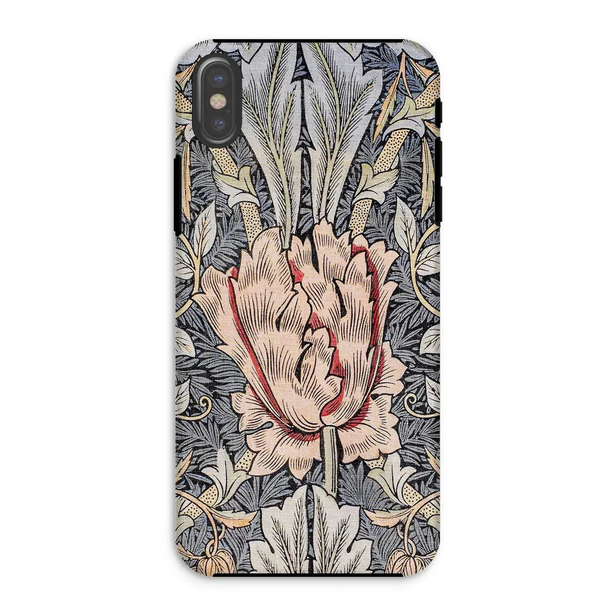 Honeysuckle - William Morris Floral Art Iphone Case, Xs / Matte, Ornate Floral-patterned Phone Case Central Pink Tulip-like Bloom