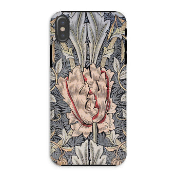 Honeysuckle - William Morris Floral Art Iphone Case, Xs / Matte, Ornate Floral-patterned Phone Case Central Pink Tulip-like Bloom