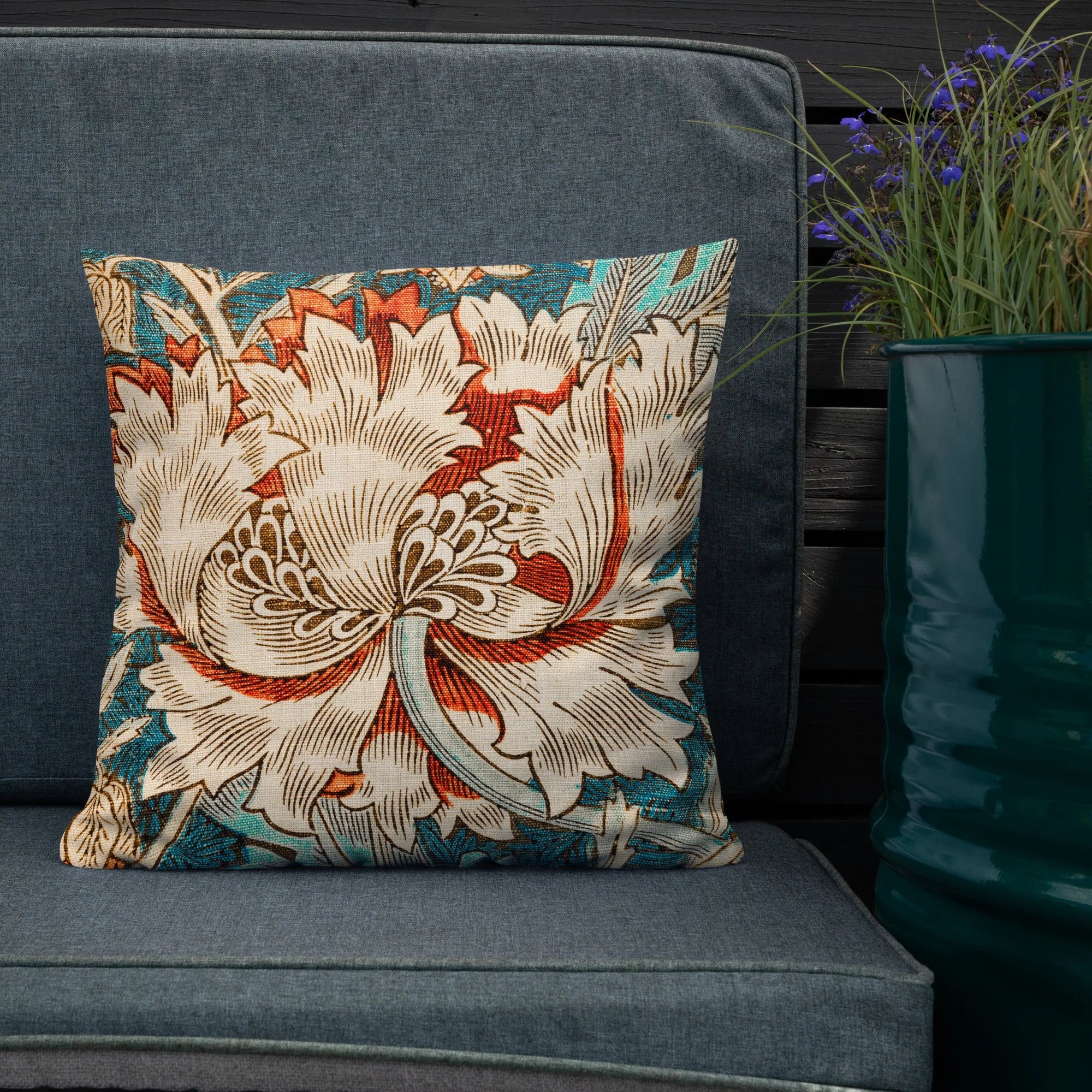 Honeysuckle - William Morris Floral Art Pillow Throw Pillows