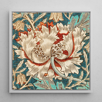 Honeysuckle - William Morris Blumenkunst-Print / Leinwand, 12x12’’ / 31x31cm / Weißer Rahmen, Poster, Drucke & visuelle Kunstwerke, Toby Leon