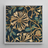 Honeysuckle - William Morris Floral Art Print / Canvas, 12x12’’ / 31x31cm / White Frame, Posters Prints & Visual Artwork, Toby Leon