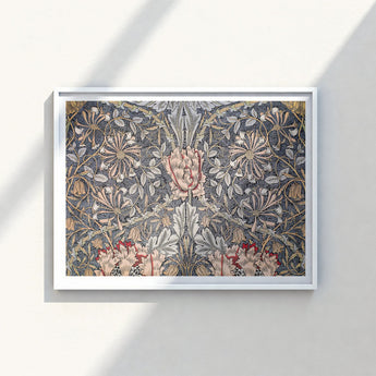 Framed Art Print Intricate Symmetrical Floral Design Muted William Morris’s Botanical, Wonderland, Morris Decorative