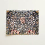Honeysuckle - William Morris Floral Art Print / Canvas Rectangular Canvas Print Detailed Symmetrical Floral Design Muted William Morris’s