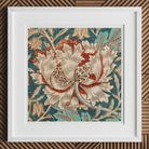 Honeysuckle William Morris Floral Art Print, Framed Artwork Intricate Floral Design Prominent Stylized Bloom