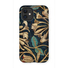 Honeysuckle - William Morris Floral Iphone Case, 12 Mini / Matte, Decorative Phone Case Ornate Floral Pattern Gold Teal