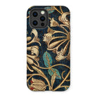 Honeysuckle - William Morris Floral Iphone Case, 12 Pro / Matte, Decorative Phone Case Ornate Floral Pattern Golden Flowers