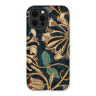 Honeysuckle - William Morris Floral Iphone Case, 12 Pro Max / Matte, Floral-patterned Iphone Case Dark Background Ornate Botanical Design