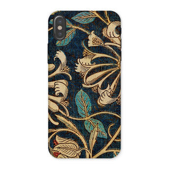 Honeysuckle - William Morris Floral Iphone Case, x / Matte, Decorative Phone Case Ornate Floral Leaf Pattern Gold