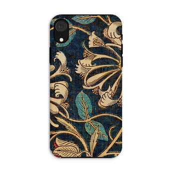 Honeysuckle - William Morris Floral Iphone Case, Xr / Matte, Smartphone Case Ornate Floral Leaf Pattern Gold Teal
