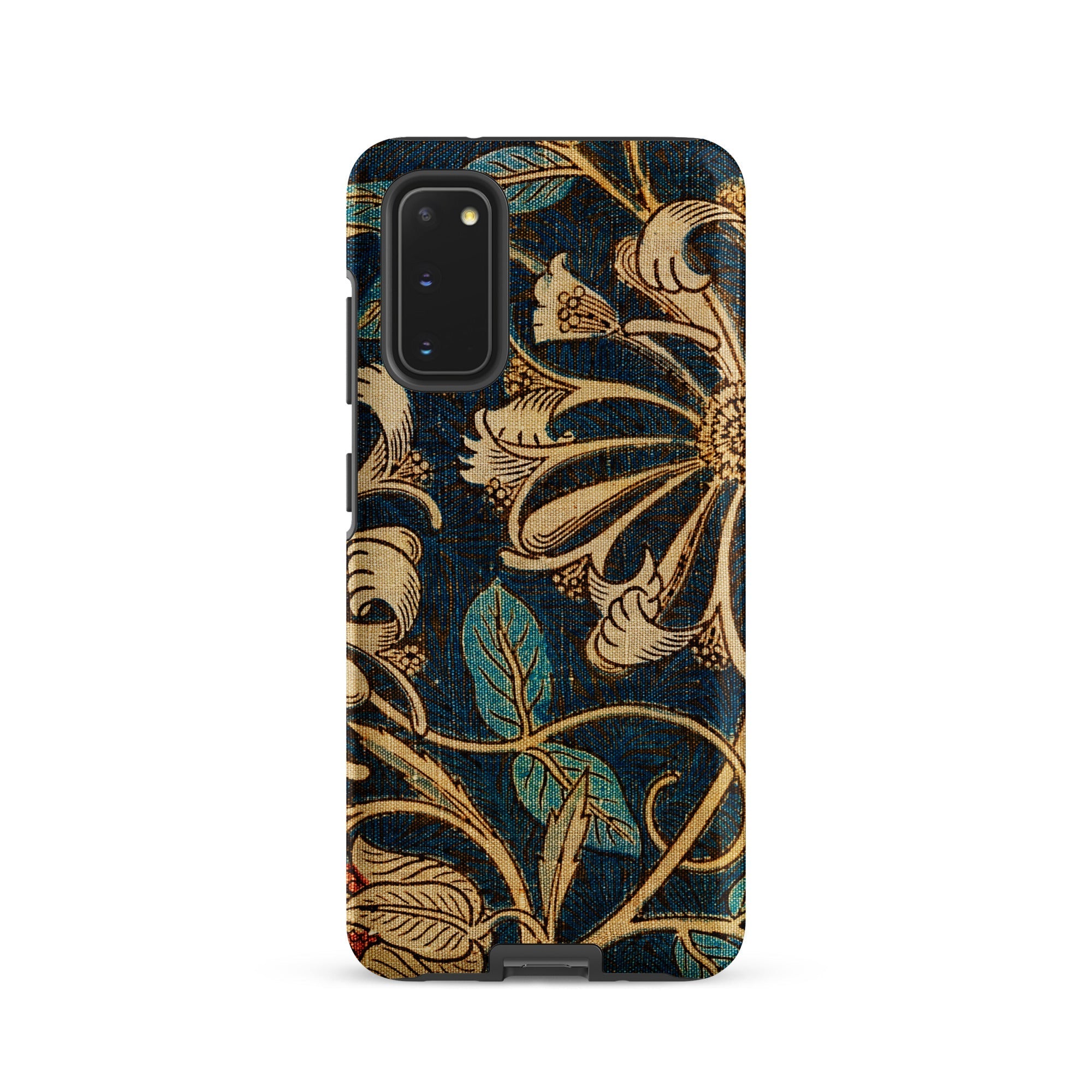 Honeysuckle William Morris Floral Samsung Case, Galaxy S20 / Matte, Smartphone Case Intricate Dark Blue Gold Teal Floral