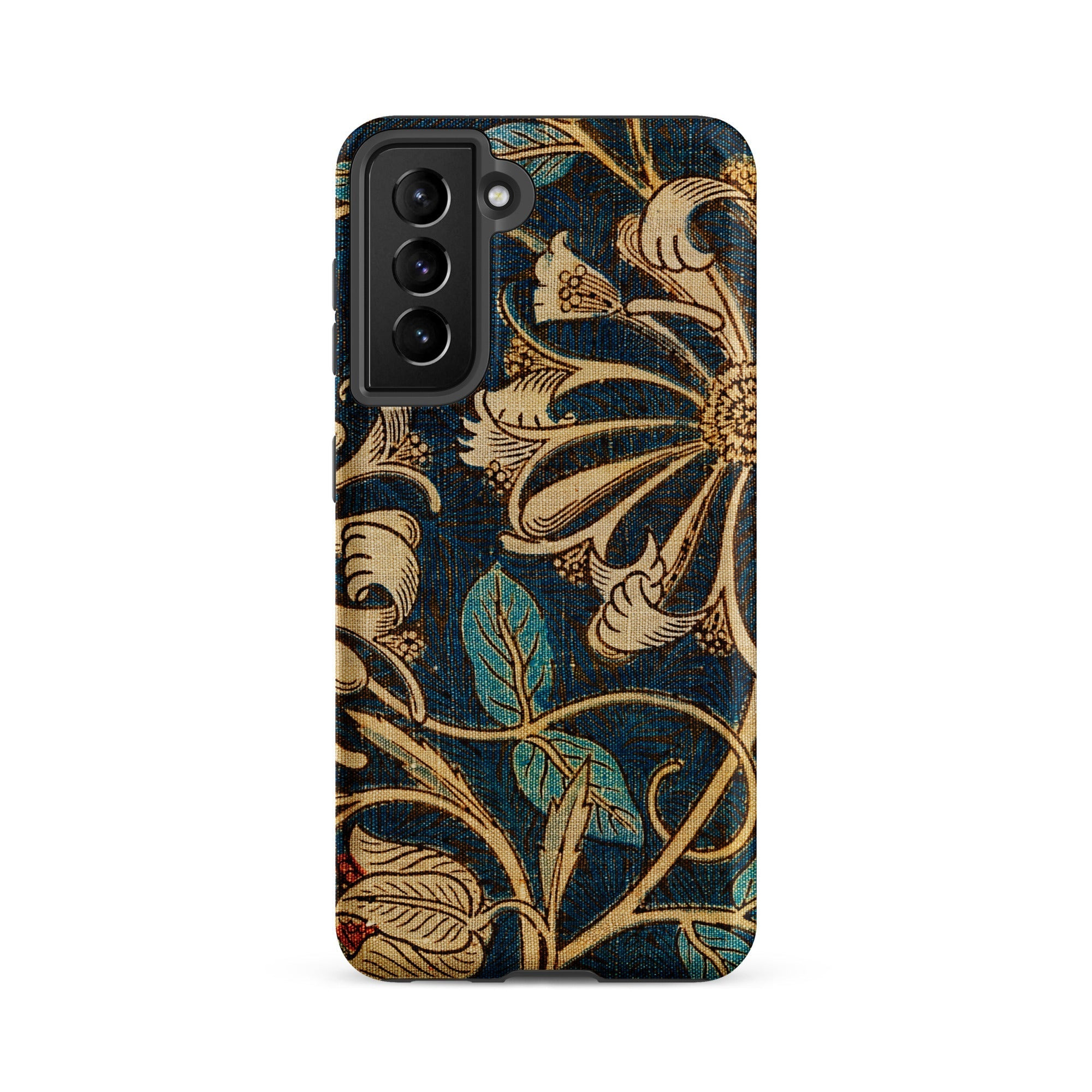Honeysuckle William Morris Floral Samsung Case, Galaxy S21 Fe / Matte, Phone Case Floral Pattern Blue Beige Red