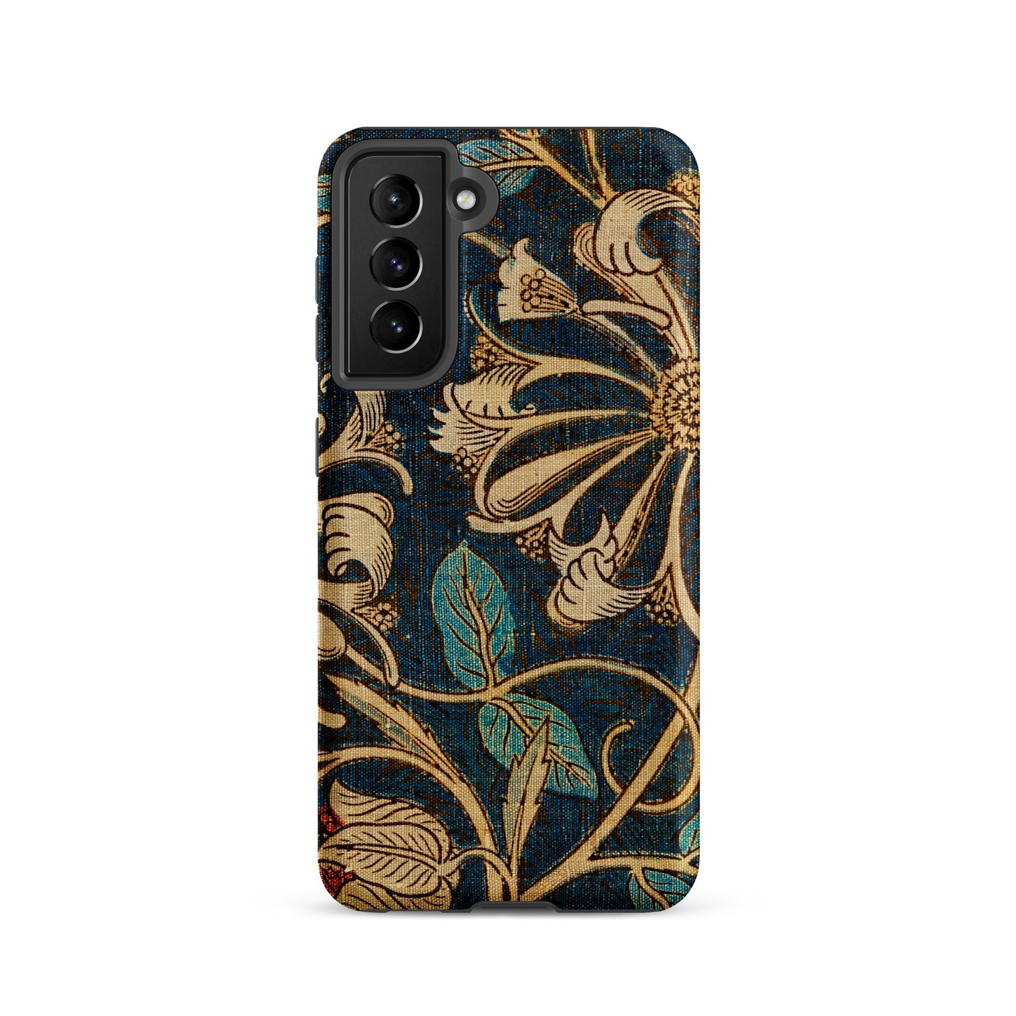 Honeysuckle William Morris Floral Samsung Case, Galaxy S21 / Matte, Smartphone Case Dark Blue Ornate Floral Pattern