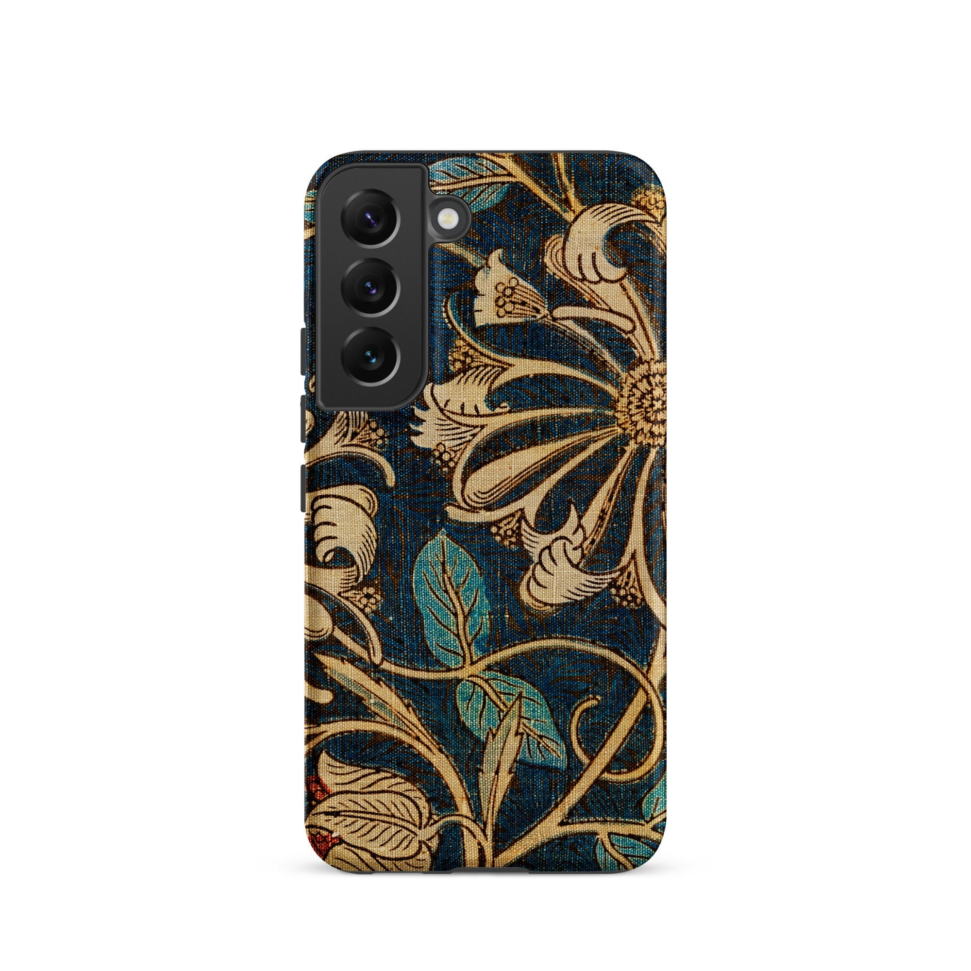 Honeysuckle William Morris Floral Samsung Case, Galaxy S22 / Matte, Smartphone Case Blue Gold Floral Pattern