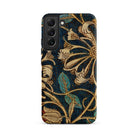 Honeysuckle William Morris Floral Samsung Case, Galaxy S22 Plus / Matte, Smartphone Case Dark Blue Gold Floral Pattern