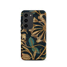 Honeysuckle William Morris Floral Samsung Case, Galaxy S23 / Matte, Smartphone Case Dark Blue Gold Floral Pattern