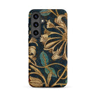 Honeysuckle William Morris Floral Samsung Case, Galaxy S24 Plus / Matte, Phone Case Dark Blue Background Floral Pattern Beige