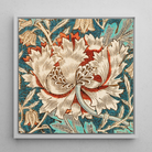 Honeysuckle - William Morris Flower Art Framed Canvas, Floral Textile Art