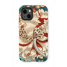 Honeysuckle - William Morris Iphone Case, 13 Mini / Matte, Floral-patterned Phone Case Ornate Cream-colored Bloom Red Accents