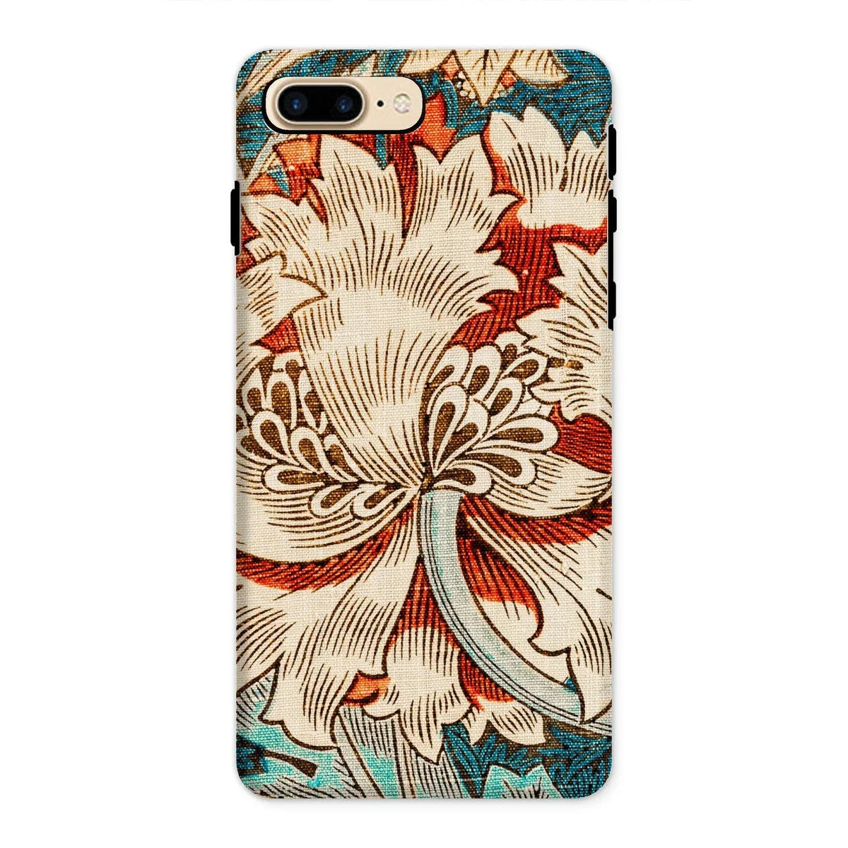 Honeysuckle - William Morris Iphone Case, 8 Plus / Matte, Ornate Floral Pattern Phone Case Stylized White Bloom