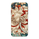 Honeysuckle - William Morris Iphone Case, x / Matte, Floral-patterned Phone Case Ornate White Red Flower Design