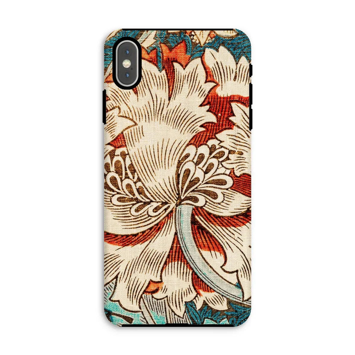 Honeysuckle - William Morris Iphone Case, Xs Max / Matte, Floral-patterned Phone Case Ornate Cream-colored Bloom Red Accents