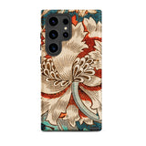 Honeysuckle - William Morris Phone Case Samsung Galaxy S24 Ultra / Matte Phone Case Detailed Floral Design Cream Red Teal William Morris’s