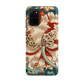 Honeysuckle - William Morris Samsung Case, Galaxy S20 Plus / Matte, Smartphone Case Ornate Floral Pattern Cream Red Blue