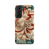Honeysuckle - William Morris Samsung Case, Galaxy S21 Fe / Matte, Smartphone Cream Red Teal Floral Patterned Protective Case