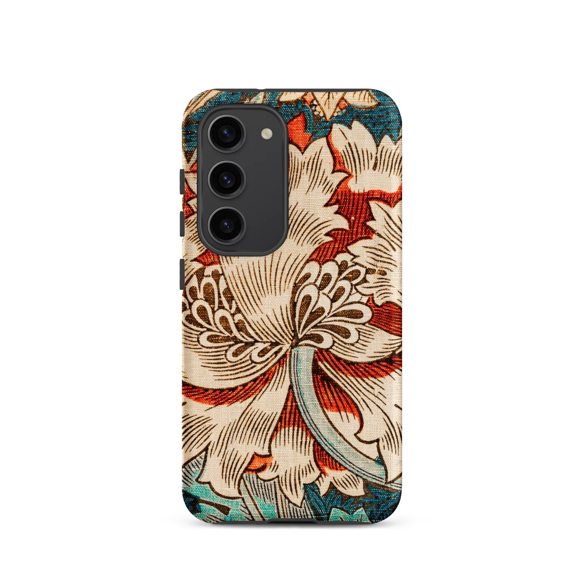 Honeysuckle William Morris Samsung Case, Galaxy S23 / Matte, Smartphone Case Cream Red Blue Floral Pattern Black