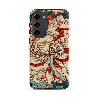 Honeysuckle - William Morris Samsung Case, Galaxy S23 Plus / Matte, Phone Case Floral Pattern Cream Red Blue Colors