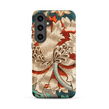 Honeysuckle - William Morris Samsung Case, Galaxy S24 Plus / Matte, Smartphone Case Vintage Floral Pattern Red Cream Blue
