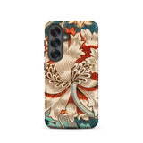 Honeysuckle - William Morris Samsung Case, Galaxy S25 / Matte, Phone Case Floral Pattern Shades Cream Red Blue