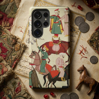 A Horse Market - Islamic School Phone Case Cream-colored Phone Case Intricate Vintage-style Illustrations Historical Figures Islamic School