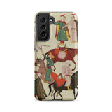 A Horse Market - Islamic School Samsung Case, Galaxy S21 Fe / Matte, Phone Case Adorned Colorful Miniature Painting Historical Figures