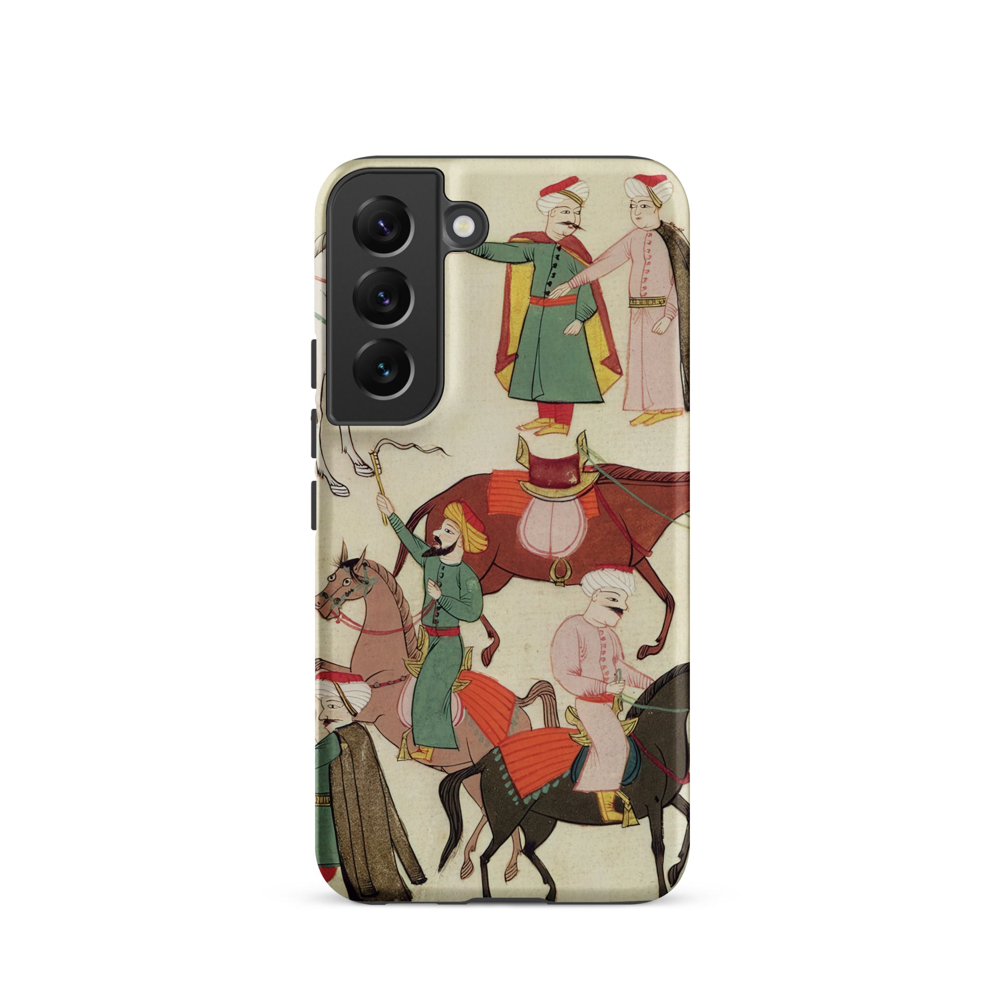 A Horse Market Islamic School Samsung Case, Galaxy S22 / Matte, Beige Phone Case Colorful Illustration People Horses