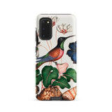 Hummingbird Cyclamen Red Postman and Shells - James Bolton Samsung Case, Galaxy S20 / Matte, White Smartphone Case Colorful Illustration