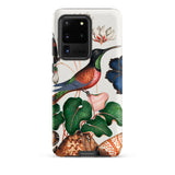Hummingbird Cyclamen Red Postman and Shells - James Bolton Samsung Case, Galaxy S20 Ultra / Matte, White Smartphone Case Colorful Bird
