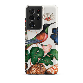 Hummingbird Cyclamen Red Postman and Shells - James Bolton Samsung Case, Galaxy S21 Ultra / Matte, Smartphone Nature-themed Protective Case