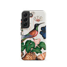 Hummingbird Cyclamen Red Postman and Shells James Bolton Samsung Case, Galaxy S22 / Matte, Durable Phone Case Vibrant Hummingbird Floral