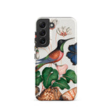 Hummingbird Cyclamen Red Postman and Shells - James Bolton Samsung Case, Galaxy S22 / Matte, Durable Phone Case Vibrant Hummingbird Floral