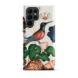 Hummingbird Cyclamen Red Postman and Shells - James Bolton Samsung Case, Galaxy S22 Ultra / Matte, White Smartphone Case Colorful