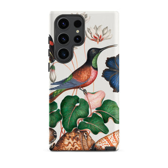 Hummingbird Cyclamen Red Postman and Shells - James Bolton Samsung Case, Galaxy S23 Ultra / Matte, Smartphone Case Vibrant Nature