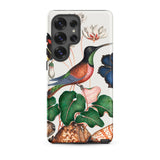 Hummingbird Cyclamen Red Postman and Shells - James Bolton Samsung Case, Galaxy S25 Ultra / Matte, Smartphone Nature-themed Case Bird