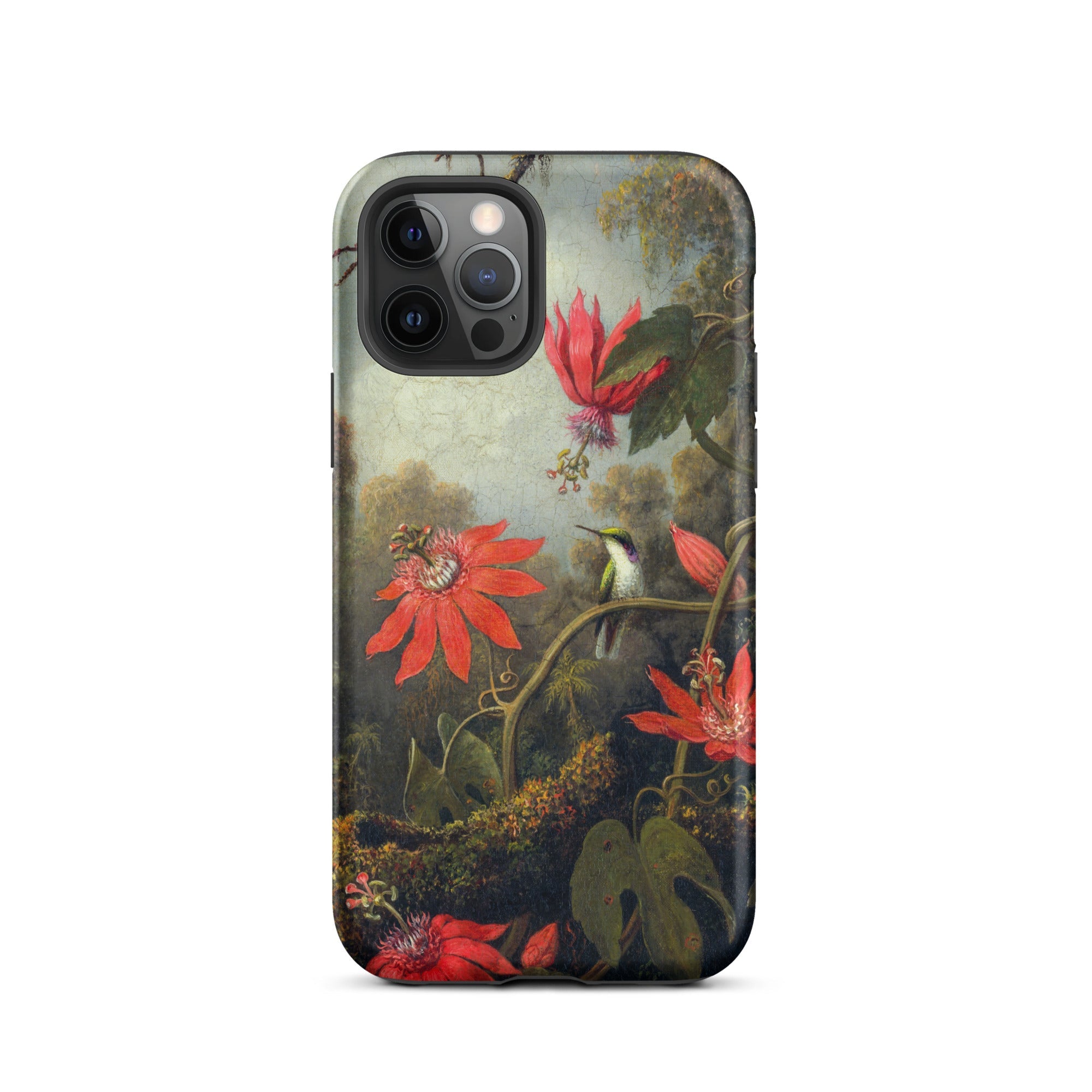 Hummingbird and Passionflowers - Martin Johnson Heade Iphone Case, 12 Pro / Matte, Hummingbird Passionflower Phone Case