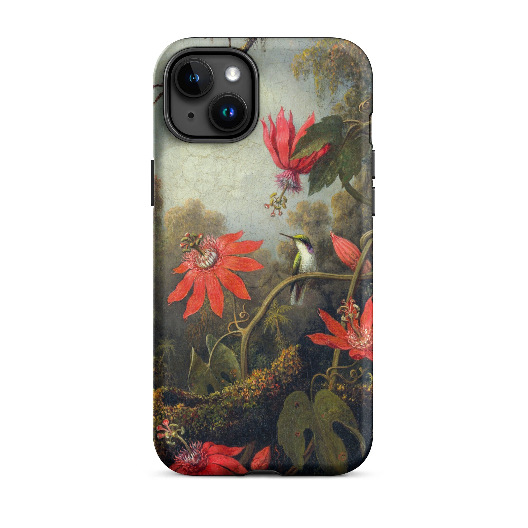 Hummingbird and Passionflowers - Martin Johnson Heade Iphone Case, 15 Plus / Matte, Hummingbird Passionflower Phone Case