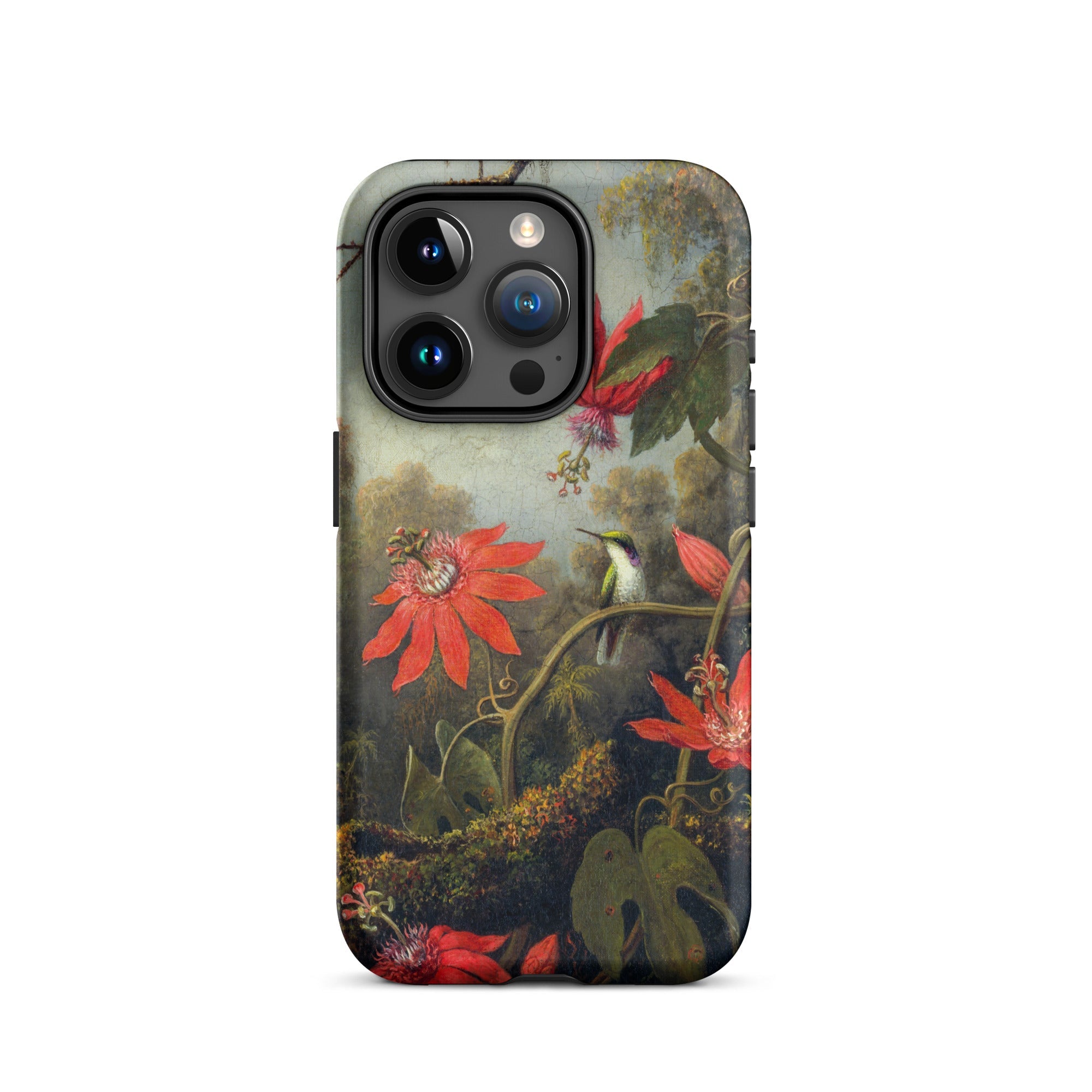 Hummingbird and Passionflowers - Martin Johnson Heade Iphone Case, 15 Pro / Matte, Hummingbird Passionflower Phone Case
